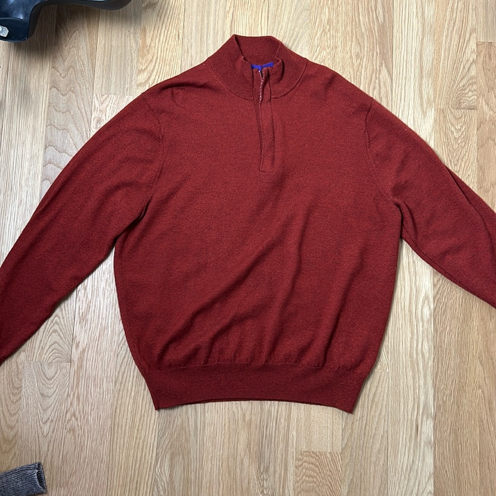 Men's Alan Flusser Soft Rust Orange Sweater